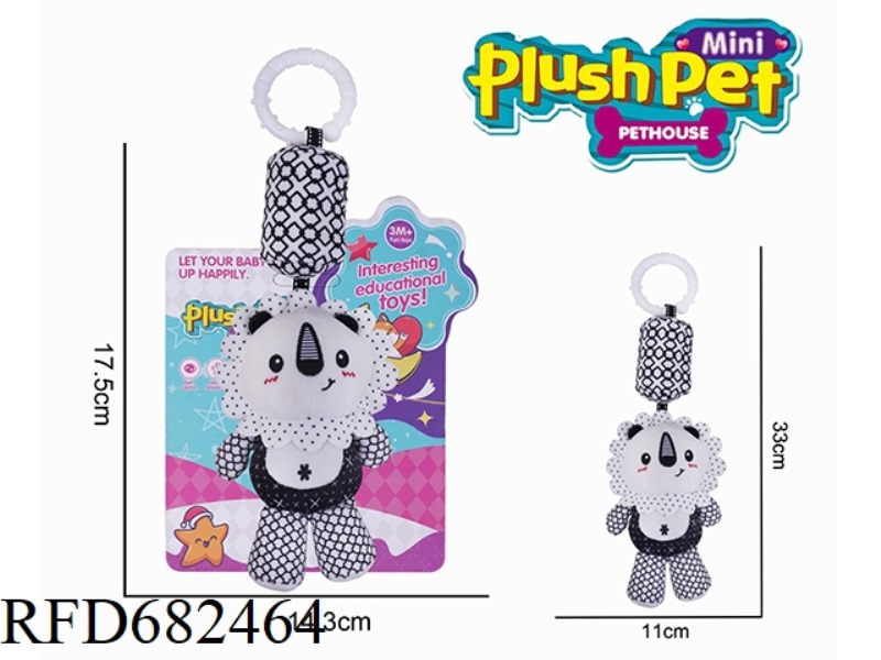 PLUSH BLACK AND WHITE LION WIND CHIMES