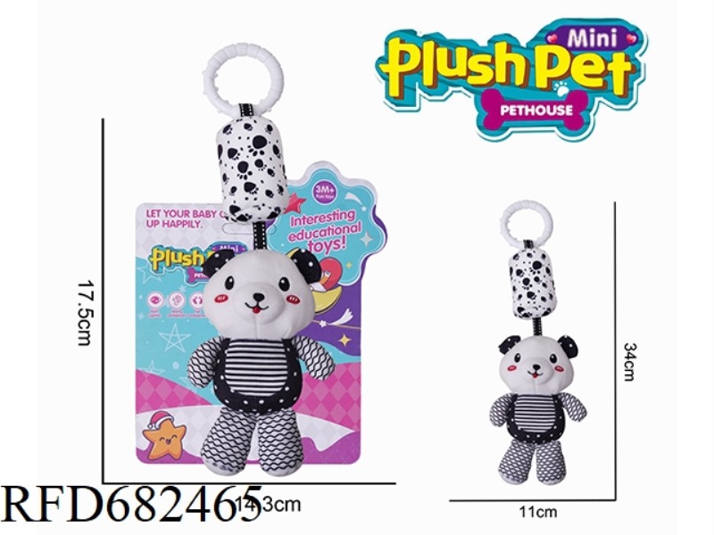 PLUSH BLACK AND WHITE BEAR WIND CHIMES