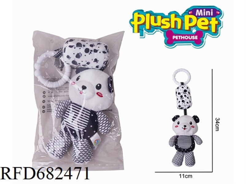 PLUSH BLACK AND WHITE BEAR WIND CHIMES