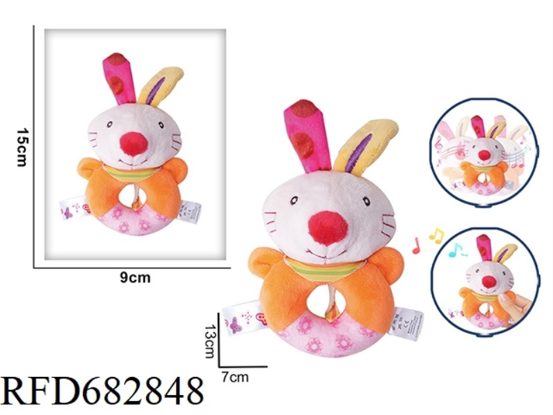 RABBIT ROUND HAND-HELD RATTLE BABY TOY