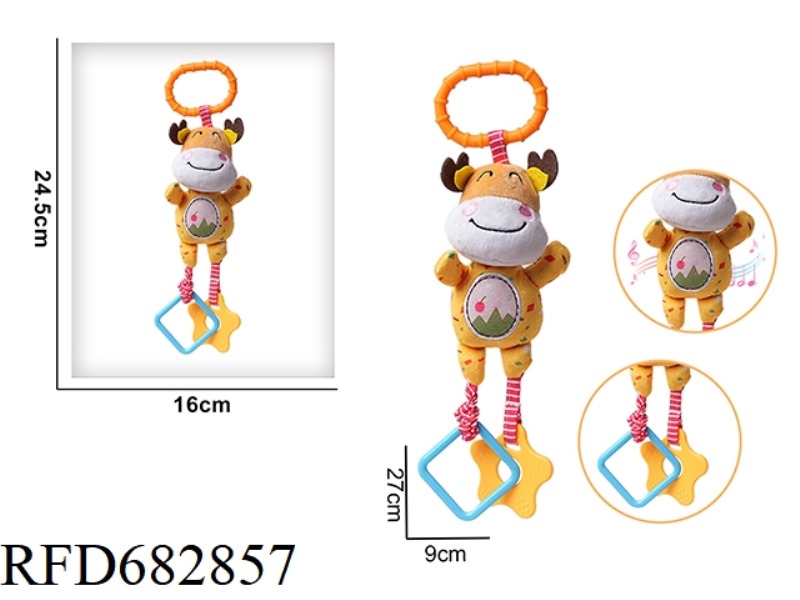 BABY FROG RATTLE TEETH RUBBER BED HANGING SOOTHING TOYS