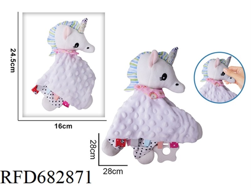 WHITE UNICORN BABY SOOTHING TOWEL PLUSH DOLL