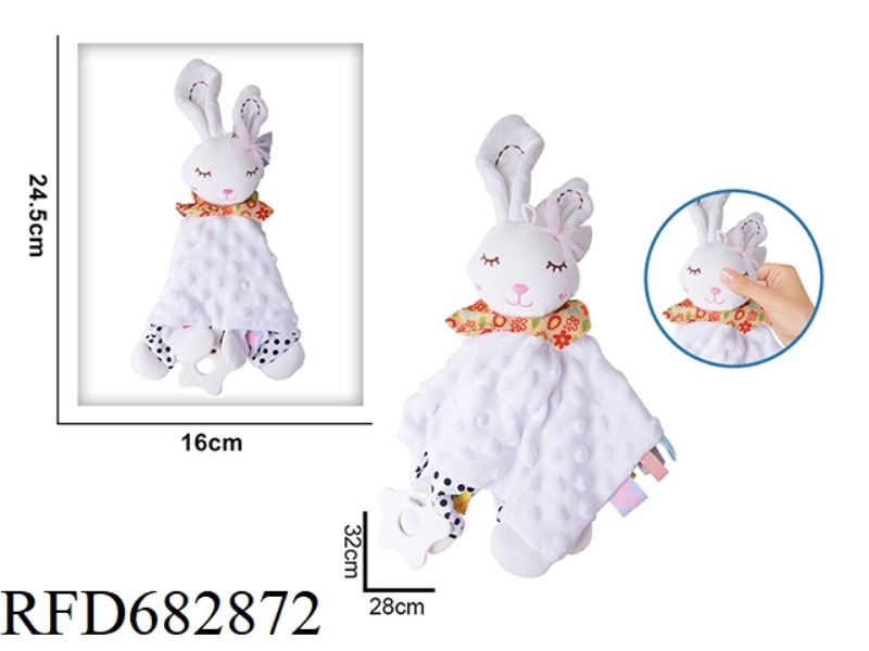 WHITE RABBIT BABY SOOTHING TOWEL PLUSH DOLL