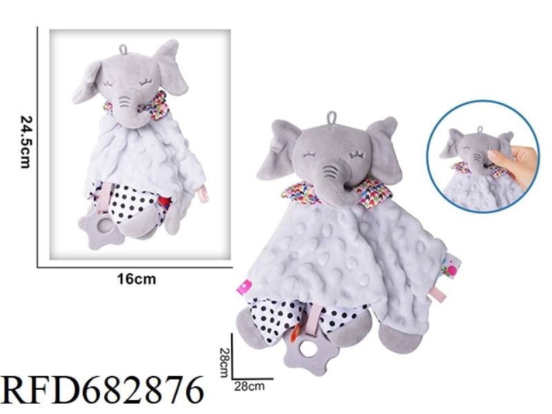 GREY ELEPHANT BABY SOOTHING TOWEL PLUSH DOLL