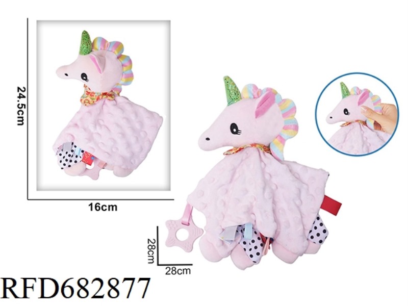PINK UNICORN BABY SOOTHING TOWEL PLUSH DOLL