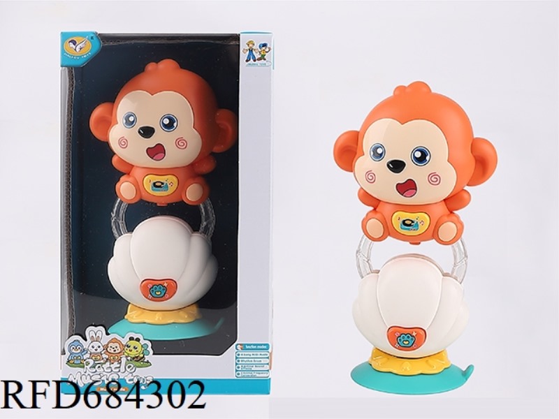 SHELL SUCTION CUP + CARTOON MUSIC MONKEY RINGING THE BELL