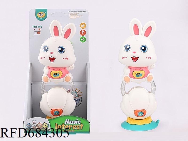 SHELL SUCTION CUP + CARTOON MUSIC RABBIT BELL RINGING