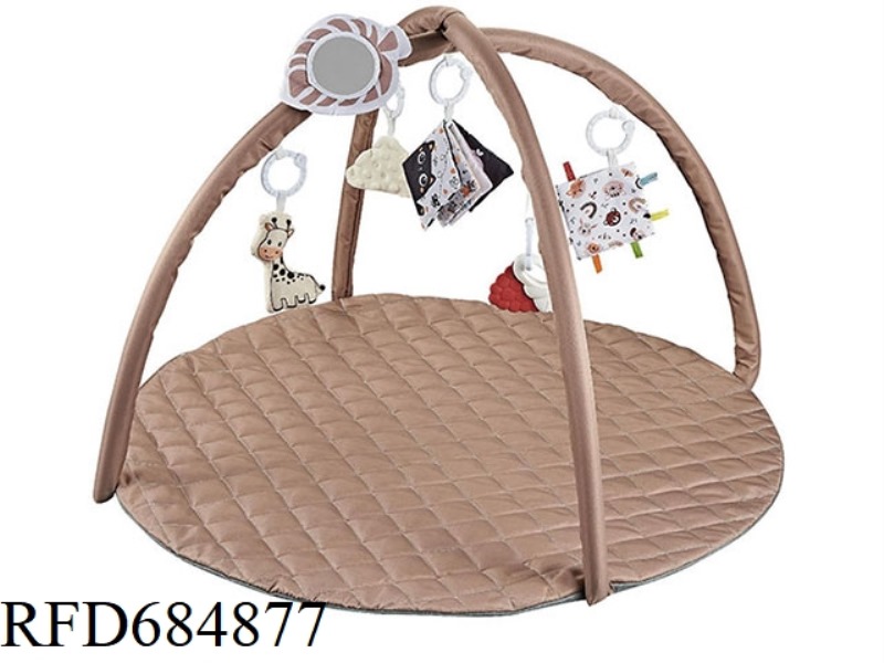 THE KHAKI BABY GAME PAD IS EQUIPPED WITH SIX DETACHABLE HANGERS