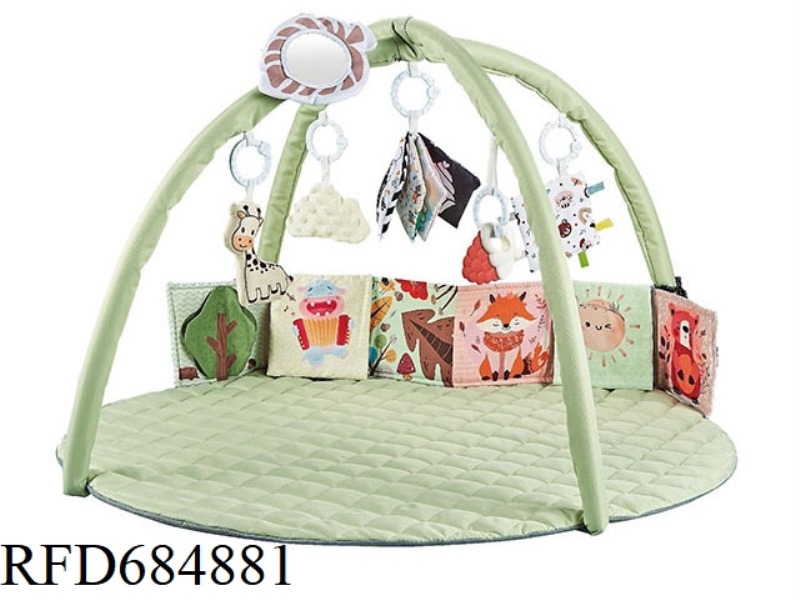 THE BABY PLAY MAT COMES WITH SIX HANGERS AND A CLOTH BOOK BED CIRCUMFERENCE OF 15*90CM