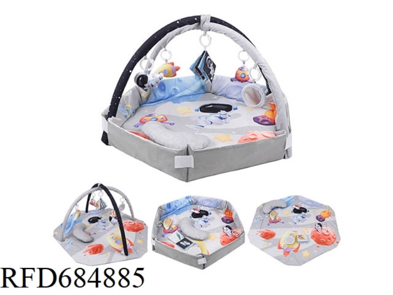 5-IN-1 SPACE-THEMED HEXAGONAL GAME BLANKET WITH PILLOW
