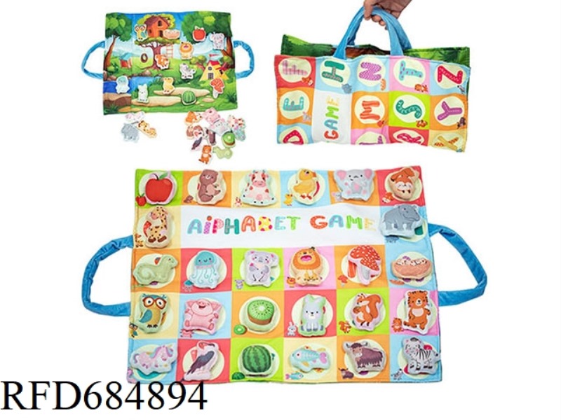 ENGLISH ALPHABET CHILDREN'S EDUCATIONAL HAND-HELD GAME CLOTH BOOK: MATCHING OF 26 ENGLISH LETTERS AN