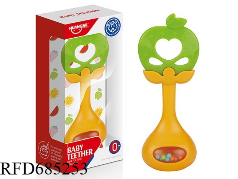 SILICONE FRUIT RATTLE (APPLE)