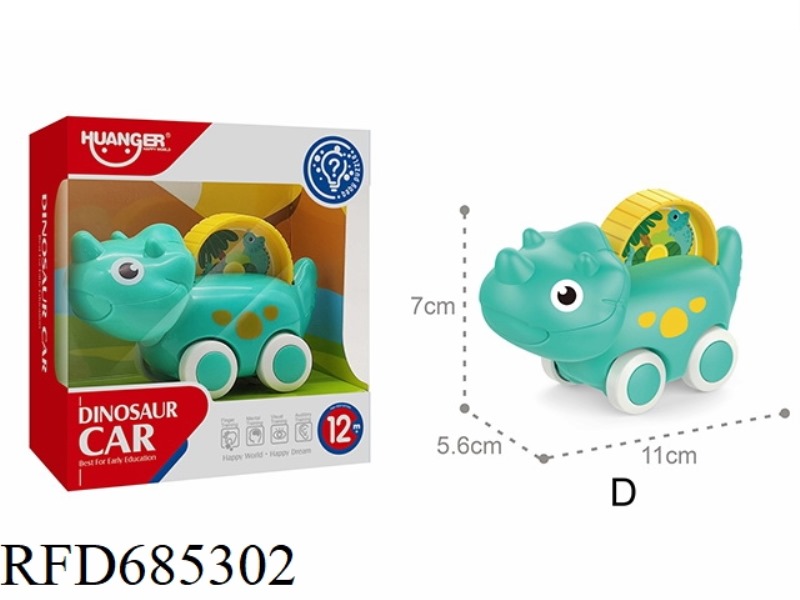 CARTOON DINOSAUR COASTER (GREEN TRICERATOPS) - MODEL D