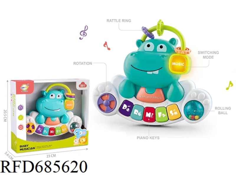 BABY SOUND AND LIGHT HIPPOPOTAMUS PIANO