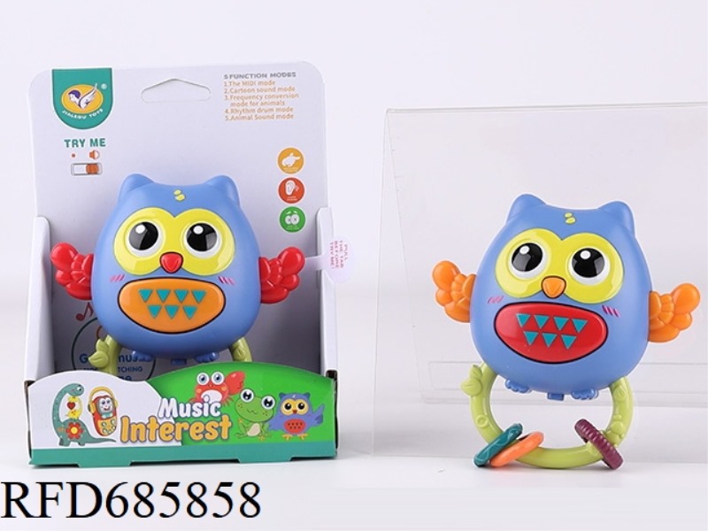 OWL RATTLE (RED/ORANGE MIXED COLOR)