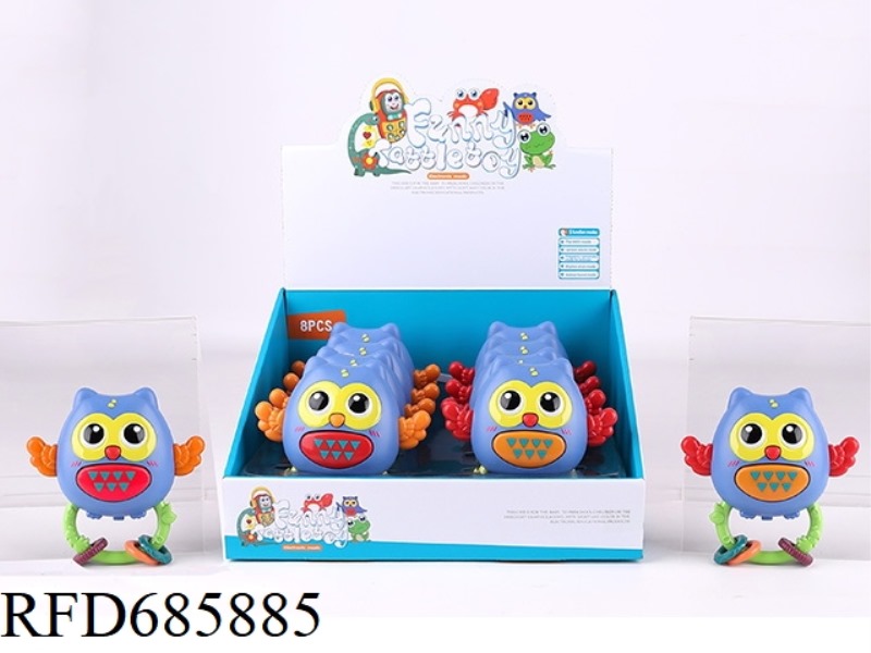 OWL RATTLE (RED/ORANGE MIXED COLOR)