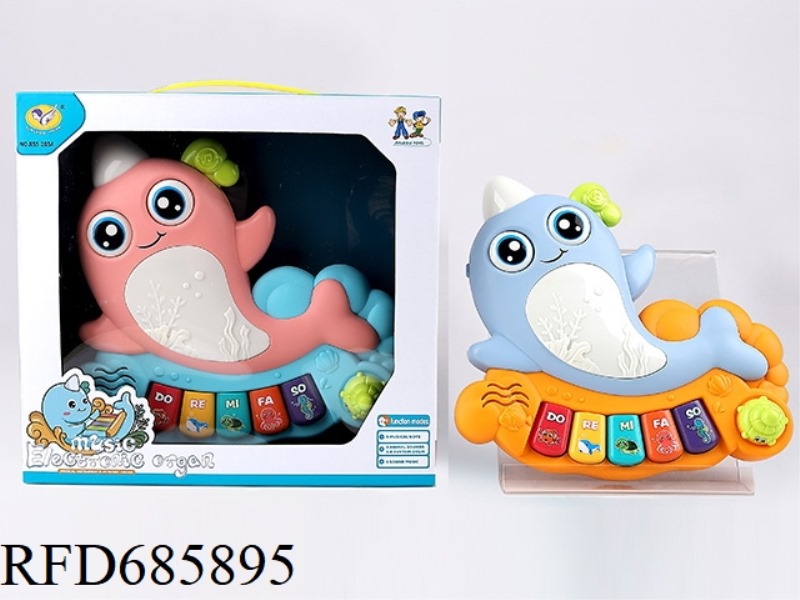 CARTOON WHALE ELECTRONIC ORGAN (MIXED PINK AND BLUE)