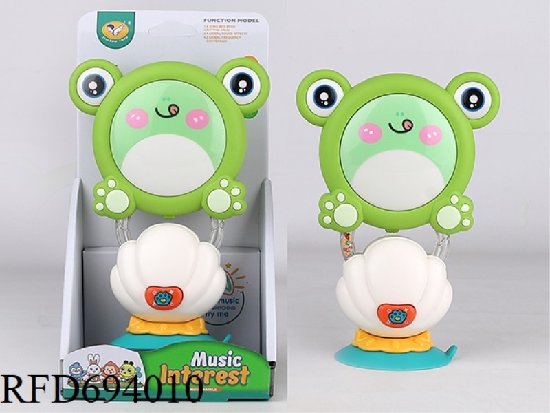 SHELL SUCTION CUPS + CARTOON MUSIC FROG RATTLE BELLS