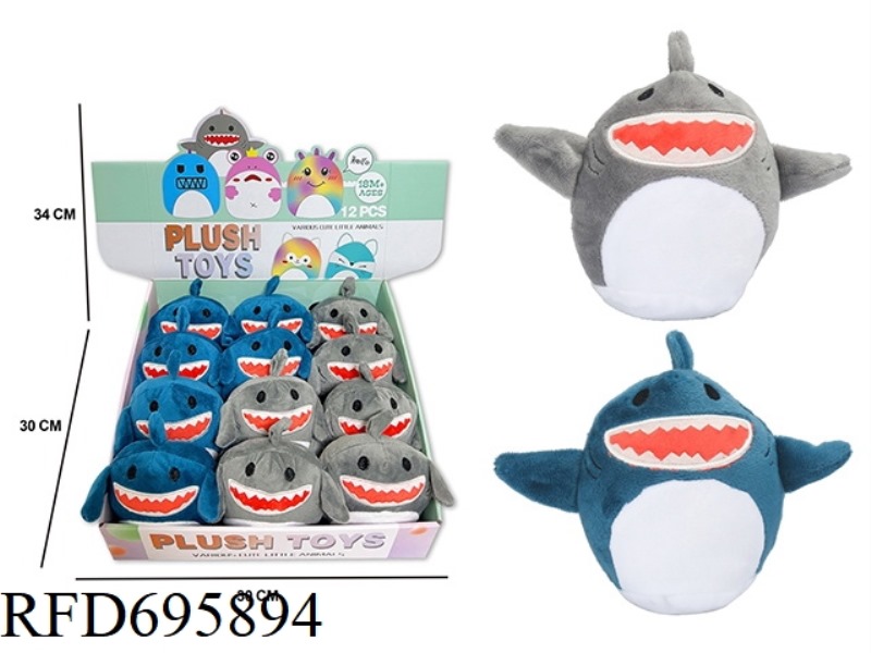 5-INCH HAND CRANKED SHARK PLUSH SOOTHING TOY (12PCS)