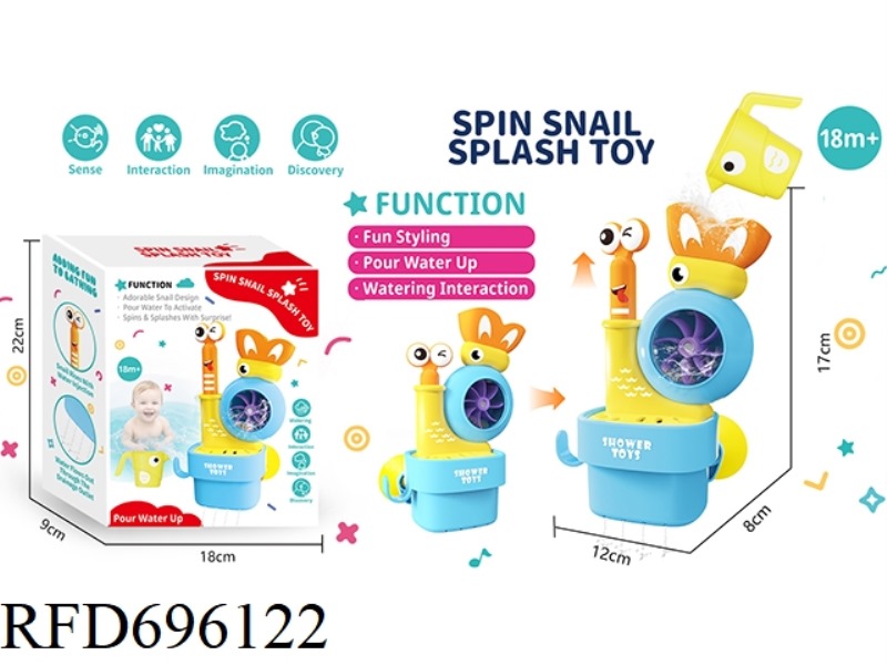 SNAIL PLAYING IN THE WATER