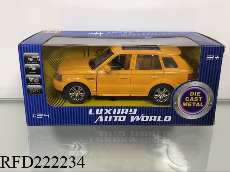 1:34 ALLOY PULL BACK SPORTS CAR WITH SOUND AND LIGHT (DOOR CAN BE OPENED)