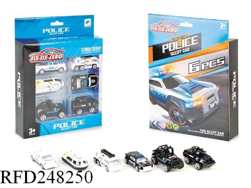 POLICE ALLOY CAR SET (6 PCS)