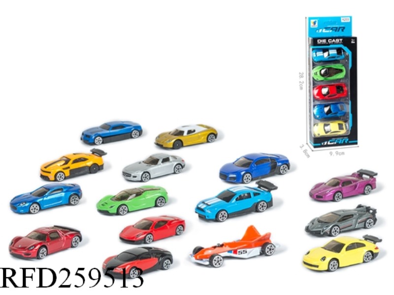 1:64 SLIDE ALLOY SIMULATION CAR(5PCS,16 ASST)