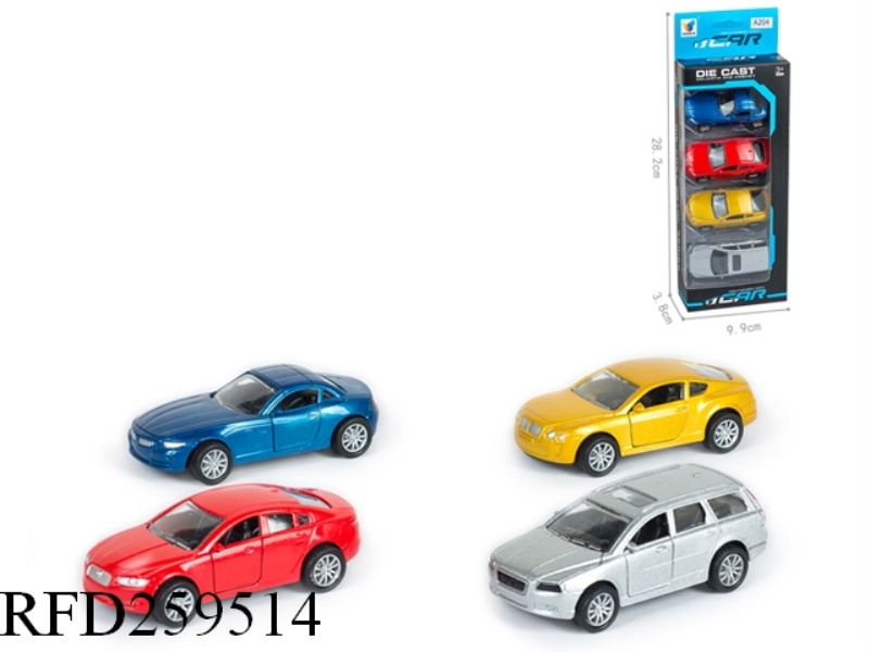 1:50 PULL BACK SIMULATION ALLOY CAR(4PCS,4 ASST)CAN OPEN THE DOOR