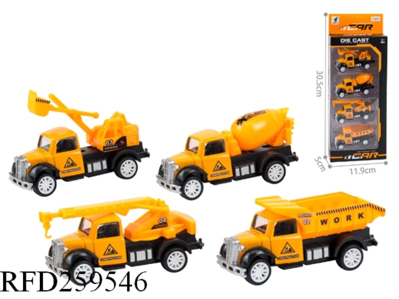 SLIDE ALLOY SHOP TRUCK(4PCS,4 ASST)