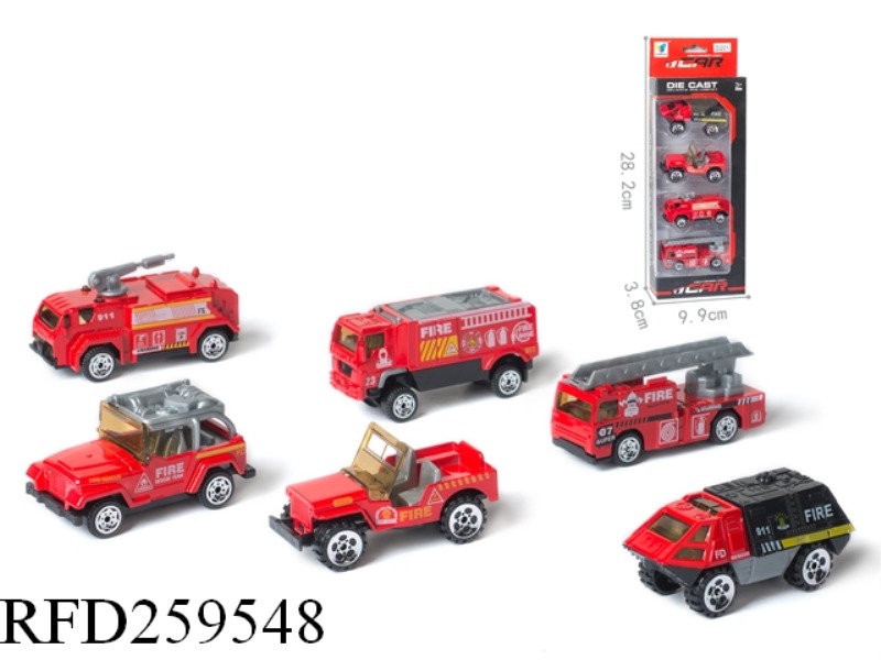 SLIDE ALLOY FIRE ENGINE(4PCS,6 ASST)