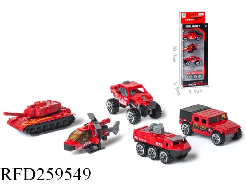 SLIDE ALLOY FIRE ENGINE(4PCS,5 ASST)