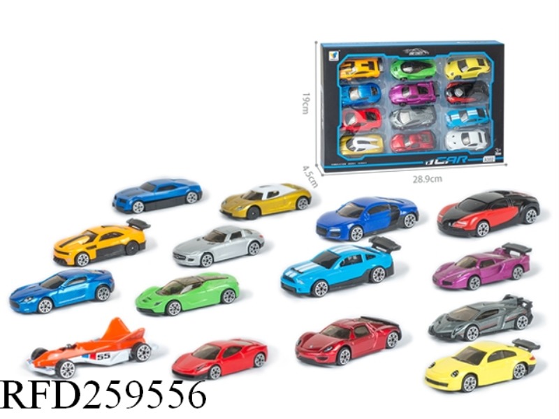 1:64 SLIDE ALLOY SIMULATION CAR(12PCS,16 ASST)