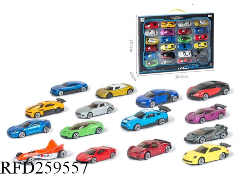 1:64 SLIDE ALLOY SIMULATION CAR(24PCS,16 ASST)