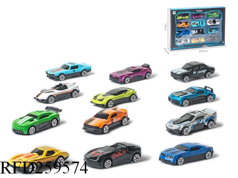 1:64 SLIDE ALLOY SIMULATION CAR(12PCS,12 ASST)