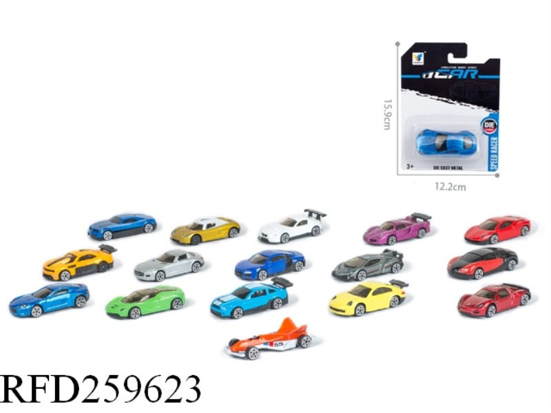 1:64 SLIDE ALLOY SIMULATION CAR(1PCS,16 ASST)