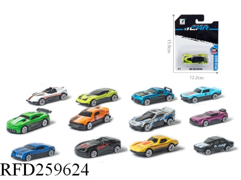 1:64 SLIDE ALLOY SIMULATION RACING CAR(1PCS,12 ASST)