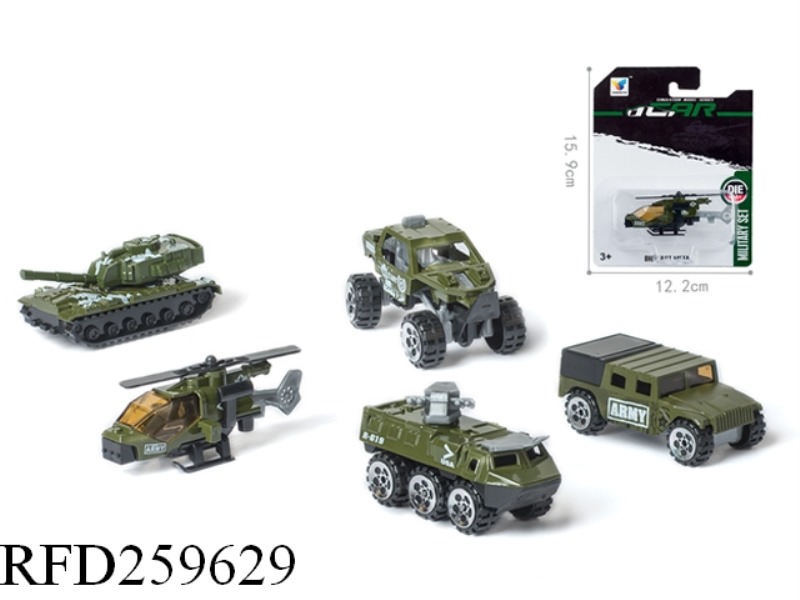 MILITARY SLIDE ALLOY CAR(1PCS,11 ASST)