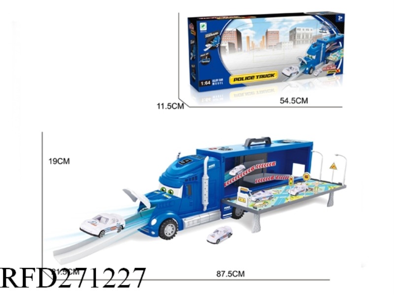 DRAG-HEAD ALLOY POLICE CAR PARK SET (2 ALLOY VEHICLES 1 AIRCRAFT)