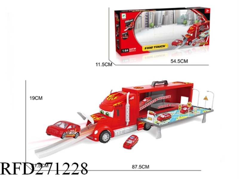 DRAG HEAD ALLOY FIRE CAR PARK SET (2 ALLOY VEHICLES 1 AIRCRAFT)