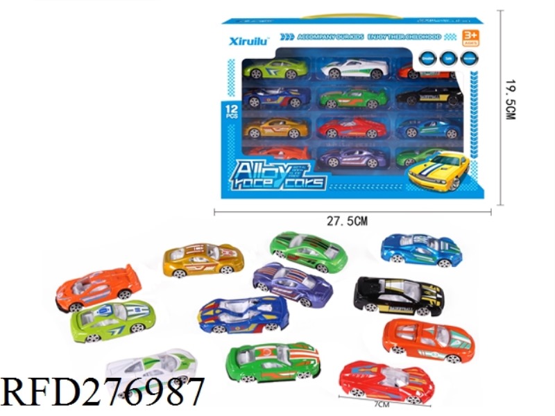 1:64 SLIDE ALLOY CAR 12PCS