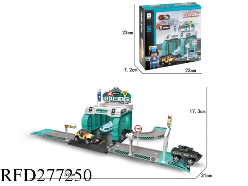 RACING ALLOY CAR PARK SET (WITH 1 CHARACTERS 1 CARS)