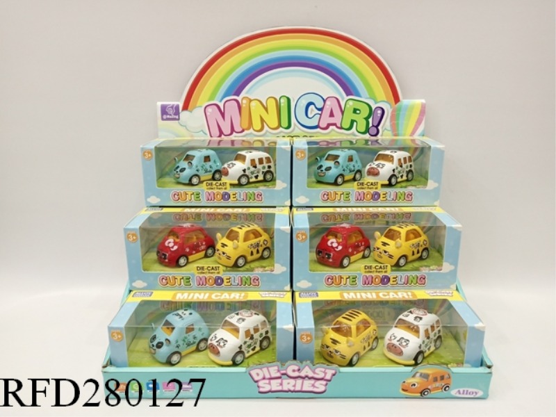 ALLOY CARTOON RETURN VEHICLE 12PCS