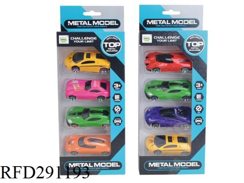 ALLOY SLIDE RACING CAR 6PCS
