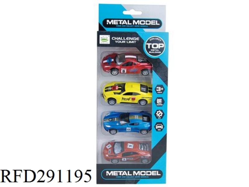 ALLOY PULL BACK RACING CAR 4PCS