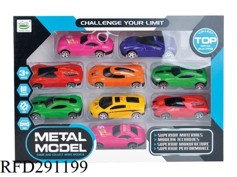 ALLOY SLIDE RACING CAR 6PCS