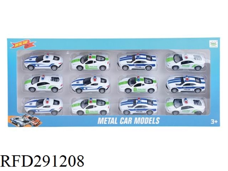 ALLOY PULL BACK POLICE CAR 4PCS