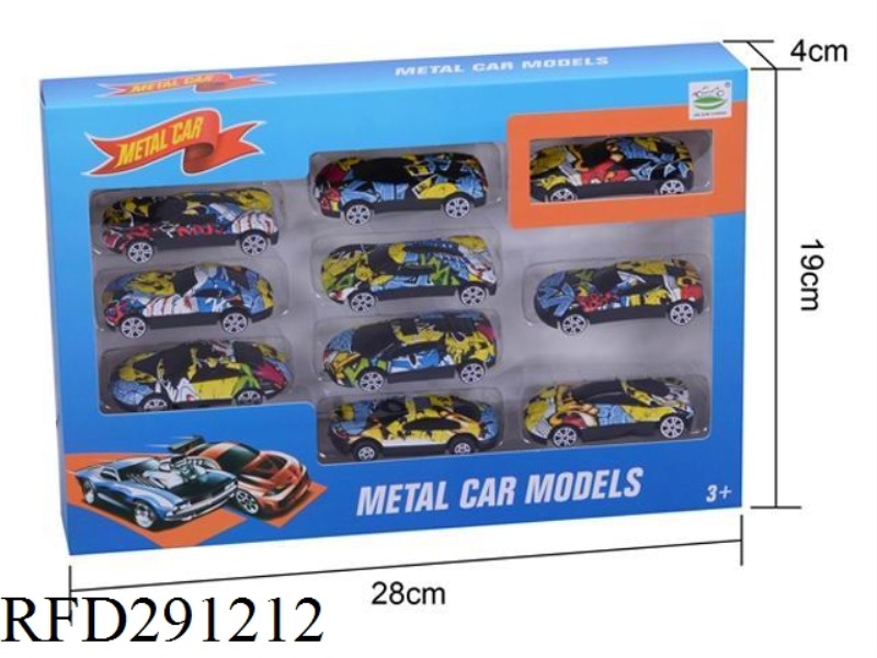 ALLOY SLIDE SCRAWL CAR 8PCS
