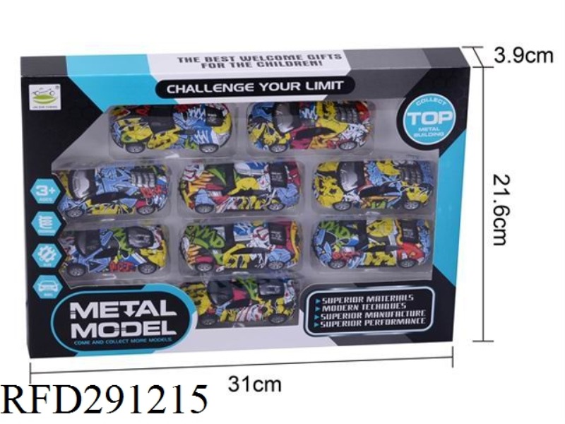 ALLOY PULL BACK SCRAWL CAR 4PCS