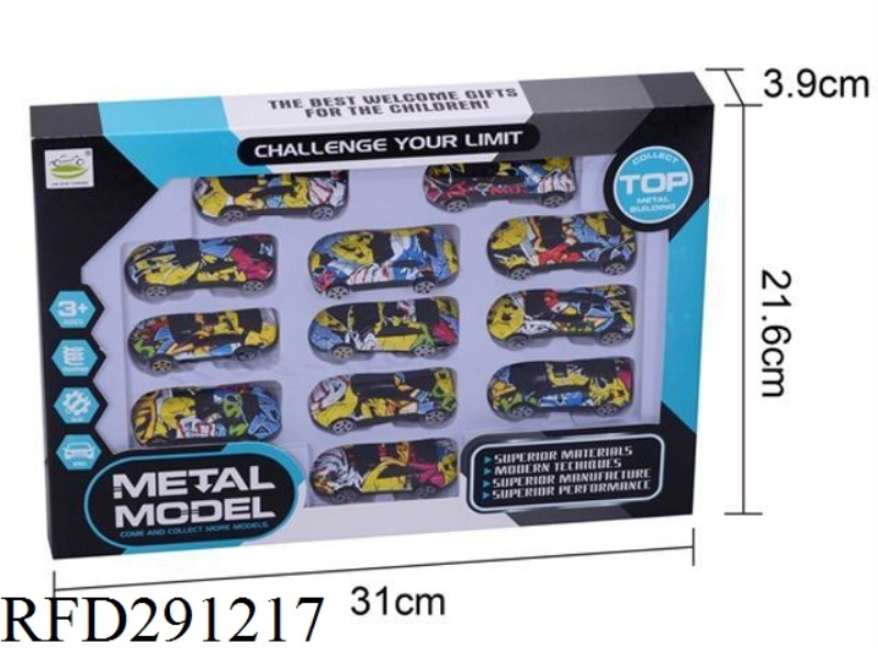 ALLOY SLIDE SCRAWL CAR 8PCS