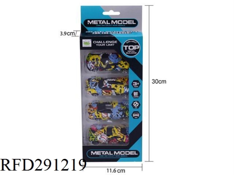 ALLOY SLIDE SCRAWL CAR 6PCS